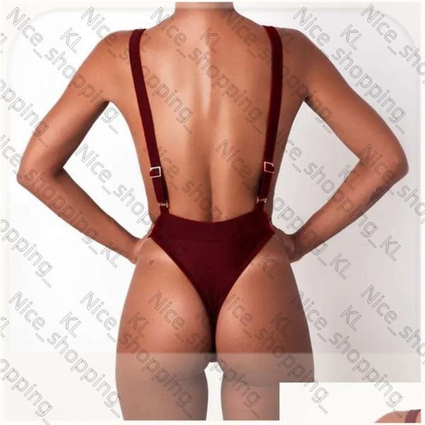 Set di bikini MJ-41 Y One Piece Swimsuit Womenwear Swimwear Female Solid Black Thong senza schiena Monokini Bare da bagno Droping Delivery Sports Out DHMQI 290