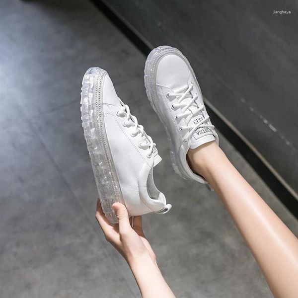 Fitness Shoes Mulheres Pu couro Casual Casual Lace-up Fashion Ladies Spring/Autumn Designer White Sneakers