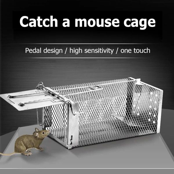 Armadilhas de mouse reutilizável gaiola de gaiola de metal ratos roedores ratos de apanhador Produtos de controle de pragas jardim gadgets domésticos ao ar livre