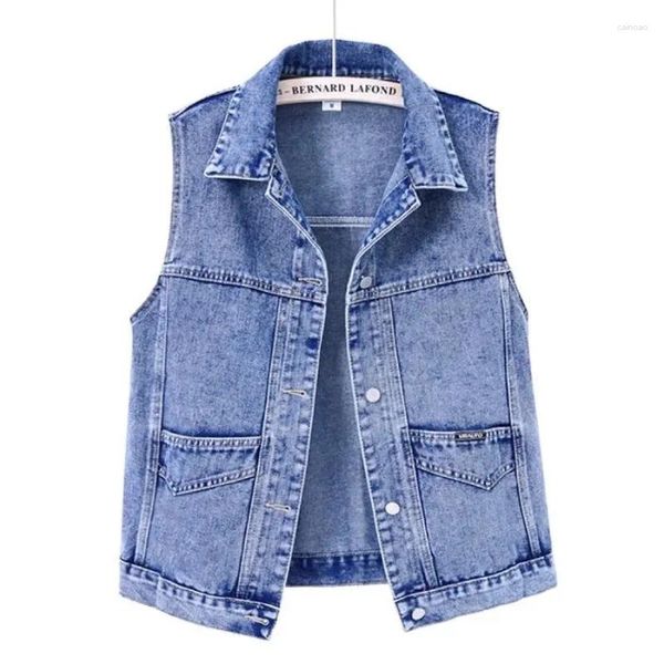 Giubbotti da donna di grandi dimensioni in denim vintage gilette di gilette per donne giacca per giubbotto senza maniche sciolte fuori dal caleco top Chaleco Mujer