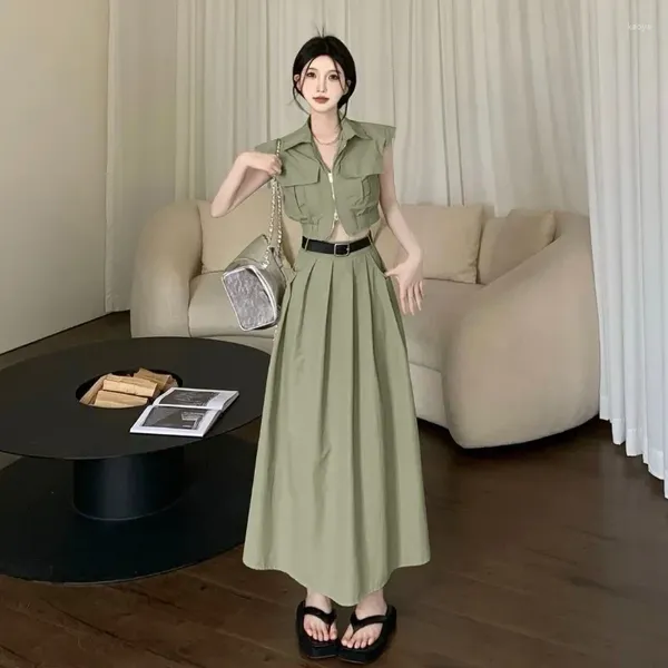 Abiti da lavoro Due pezzi French Vintage Slim Lapel Stupt Top Top in stile Hepburn High Waist a mezza lunghezza Set di abbigliamento da donna Abito da abbigliamento da donna