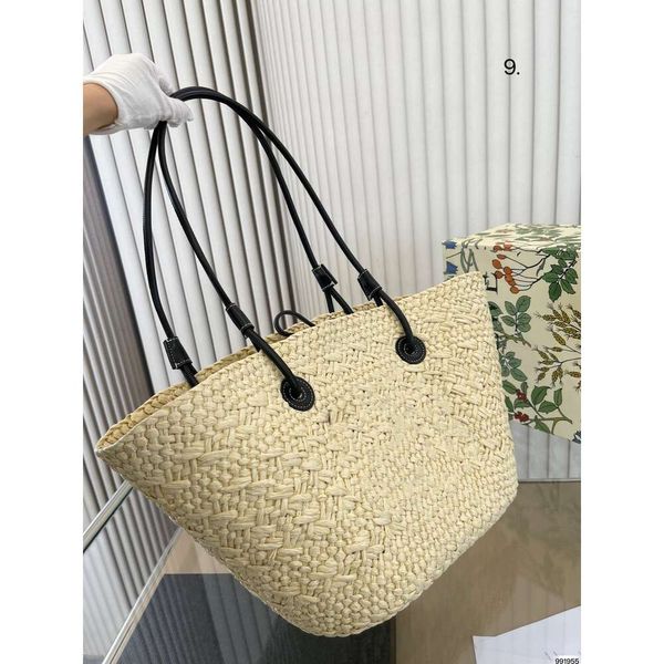 Loe Classic Classic Beach Rafia Basket Grass Bag Women's Designer Watert Water Balde de verão Viagem Bola de moda de luxo