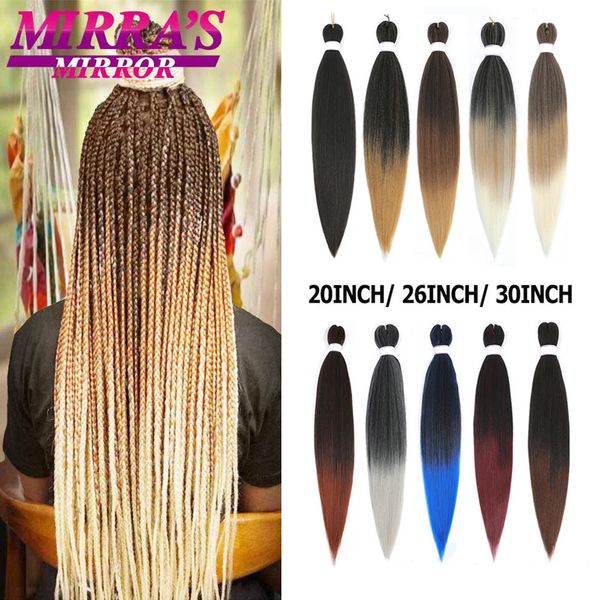 Pre Distored Flighiding Hair Ombre Jumbo Braids Haarverlängerungen Yaki gerade synthetisches Geflecht 136810 PCS Bulk Mirras Mirror 240506