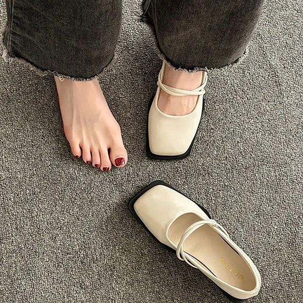 Scarpe casual Mary Jane Square Toe Tacco basso Elegante White Normale Normale Calzature estive Summer Calzate giapponese Lolita Gothic Shoe Chic Chic