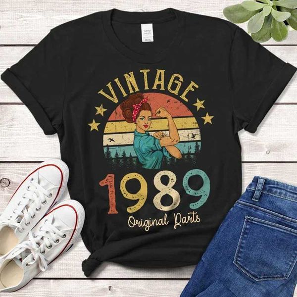 T-shirt femminile retrò 1989 T-shirt originale per regalo di 35 ° compleanno Creative Girl Momiglia Magazzino T-Shirt Retro Clothingl2405