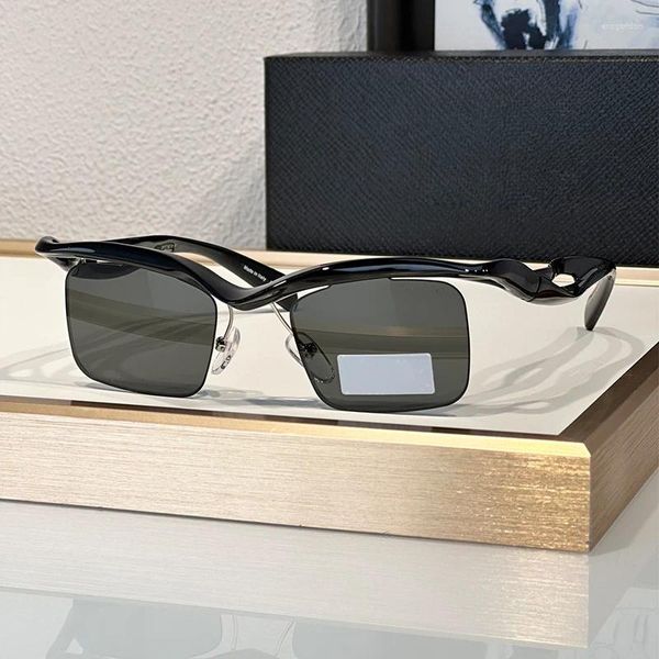 Vendita di occhiali da sole 2024 Donne nere senza cornice per uomini maschio marchio designer festa ragazze acetato di occhiali da sole acetato