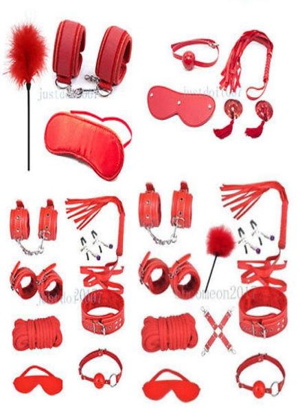 Bed Bondage Set Kit Mão Mangueira Cola Coloque Máscara Olhe Máscara de Restrições Kinky Toys R989937559