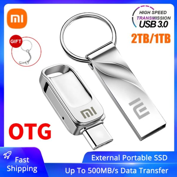 Adaptör xiaomi 2tb usb 3.1 kalem tahrik flaşı sürücüler yüksek hızlı pendrive 1 TB yüksek hızlı tipik memoria disk veri iletim hatıra usb