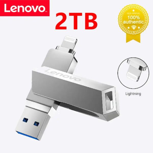 Адаптер Lenovo 2TB USB Flash Drive 2 в 1 -й молнии Pen Drive 1 ТБ 256 ГБ 128 ГБ OTG Pendrive Memory Stick для PS4 PS5 PS5.