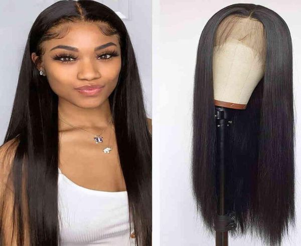 Billiger roher indischer gerader transparenter HD 13x6 Frontalverschluss für schwarze Frauen menschliches Haar Spitzen vorne Wig2894676