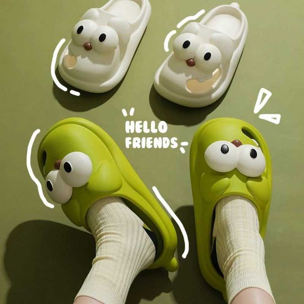 Slipper Summer Kids Cartoon Big Eye Dog Sandalen Frauen Neue hohle dicke alleinige Anti-Rutsch-Eva-Slipperschuhe für Frauen