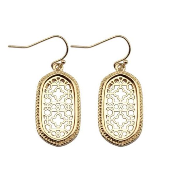 Chandeleiro de lustre zwpon mini liga geométrica Oval Filigree Brincos para mulheres jóias femininas whole51550248584075