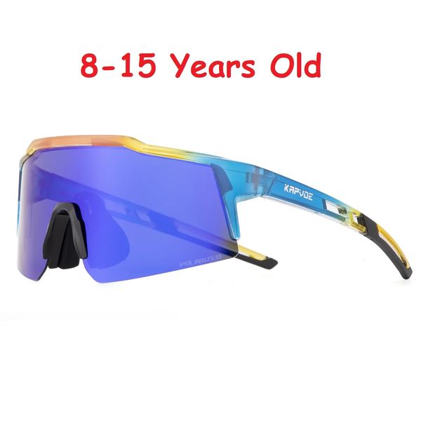 Polarisierte 815 Jahre alte Kinder Radsport Sonnenbrille Kinderfahrradbriegler Jungen MTB Bike Eyewear Girls Sport Fishing Running Brille 240416