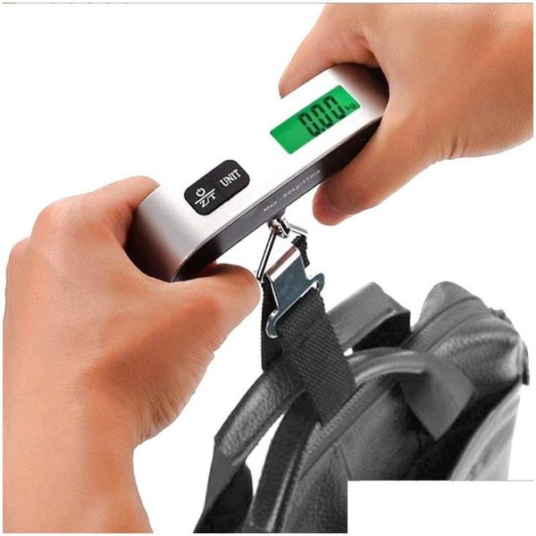 Escalas de pesagem por atacado Pequeno portátil LAGE DIGITAL Escala de peso LCD Display Pocket Pocket Electronic Travel NCE Baggage Tool Drop DHBWK