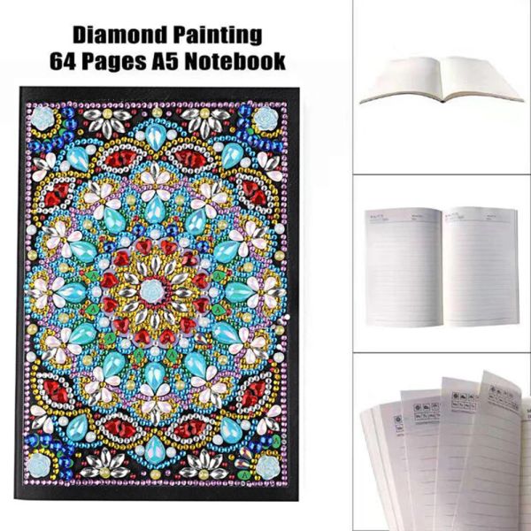 Stich DIY Mandala Spezial geformtes Diamantmalerei Notebook Diary Buch A5 Notebook Stickerei Diamant Cross Stitch Handwerk Geschenk