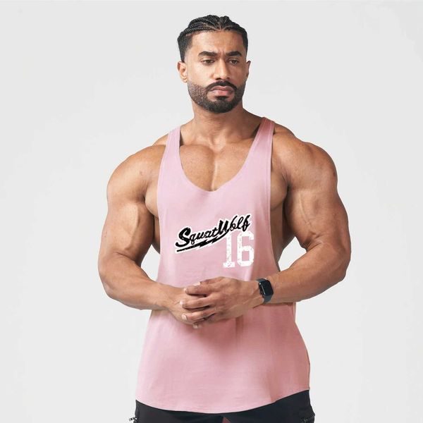 Herren Tanktops Fitness Sport Casual Weste Mens Übung Basketball 2023 Weste Solid Color Fashion Fitness Clothing Tide Y240507