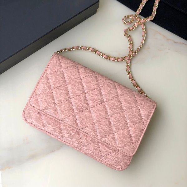 Spiegelqualität Kaviar Leder -Lämmerungsfell -Umhängetaschen Clutch Hobo Bag Klappe Goldkettenumschlag Totentasche für Mann Luxushandtaschen Frauenkreuzkörper Geldbörsen