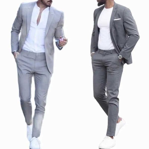 Abiti da uomo blazer per il tempo libero business maschi set da sposa da sposa da sposa abito da sera ultra sottile collare flip terno masculino vieni in casa Q240507