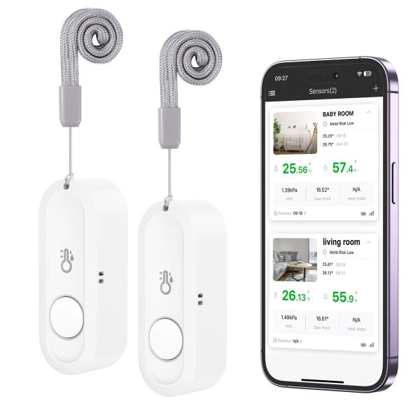 GUARLI ORIA ORIA Aggiornamento Hygrometro Bluetooth 2pcs termometro wireless Termometro Interno di temperatura Umidità Sensore Temp Monitoraggio dell'umidità