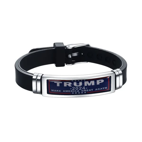 2024 Bracelete Trump Presidente dos EUA PENENTE PENENTE DE PENENTE DE AÇO SOLENTES SAVE AMERICA AGORA CAYYING ZZ