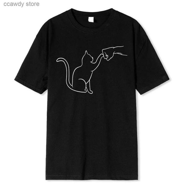 Herren-T-Shirts AGRNT mit Katze lustiger Druck ma t-Shirts Comfortab Clothes Strt T Hip Hop O-Neck Baumwoll T-Shirt Mans H240507