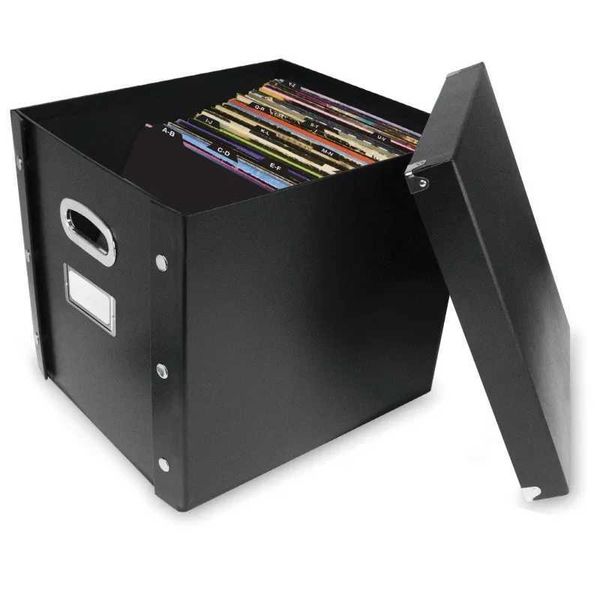 Speicherboxen Bins Snap N Store Vinyl -Datensatz -Speicherbox mit 13 Zähl -Aufnahmemäumen Schwarzer Erwachsener Q240506