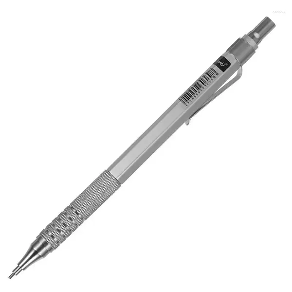 Conjunto de lápis mecânico de 0,7 mm Conjunto de lápis automático Reabilita para escrever desenho de desenho (prata)