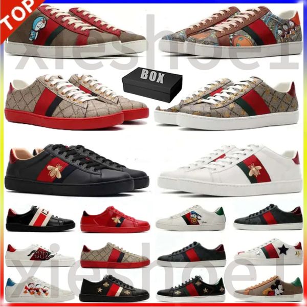 Мужчины Ace Designers Sneakers Женщины повседневная обувь настоящая кожаная вышивка классическая вышитая питона Tiger Bees обувь Большой размер 48 с коробкой 9