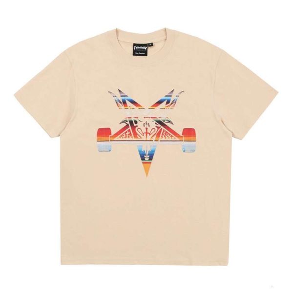 Thrasher T-Shirt Tasarımcı Tee Lüks Moda Erkek Tişörtü Erkek ve Kadınlar İçin Skategoat Çok yönlü trend Basılı Tshirt