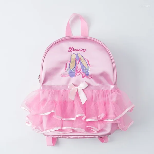 Saco de balé infantil para garotas para meninas dança da bailarina Kids Kids Pink Dancing Backpack Girls Bags Baby School