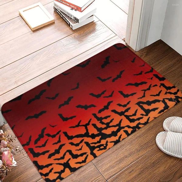 Tappetini da bagno pipistrelli tappetino per piede tramonto per doccia ingresso a casa spoxy Halloween bagno asciutto veloce impermeabile non slip water