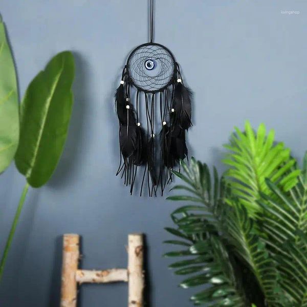 Dekorative Figuren böse Eye Dream Catcher Wanddekoration Ornament Catchers Witch Dark Decor Auto mit Federschwarz für Schlafzimmer