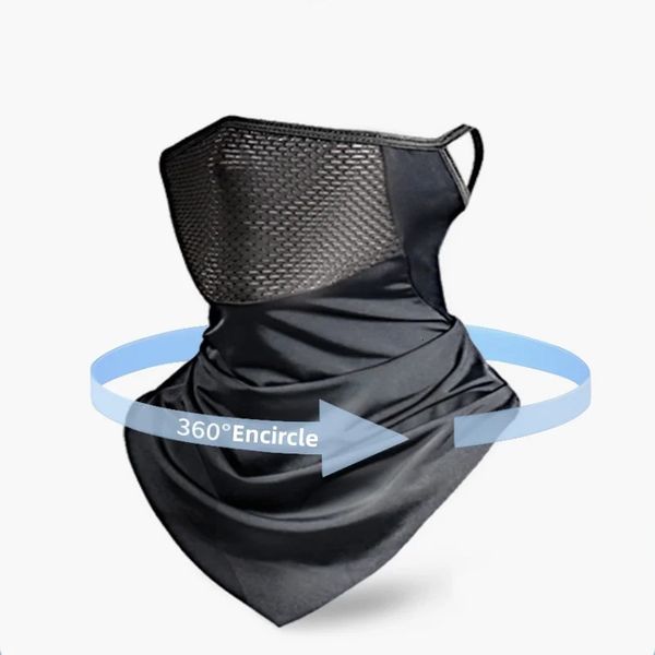 Maschera a orecchio per l'orecchio Ice Silk Mountain Attrezzatura da equitazione a fascia da equitazione Maschera per esterni traspirante Nylon Raffreddamento Nylon Mask 240425