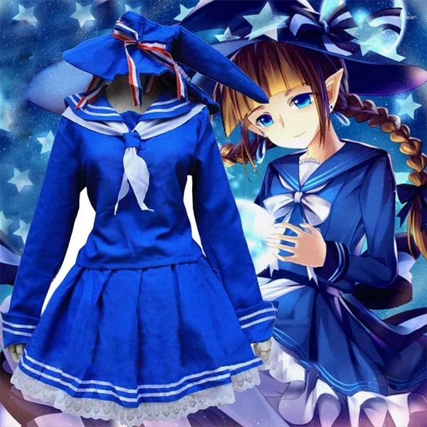 Set di abbigliamento Donne adulte anime Wadanohara Costume Costume Giappone Girls Blue Sailor Uniform Set Top Skirt Chiesa per sciarpa