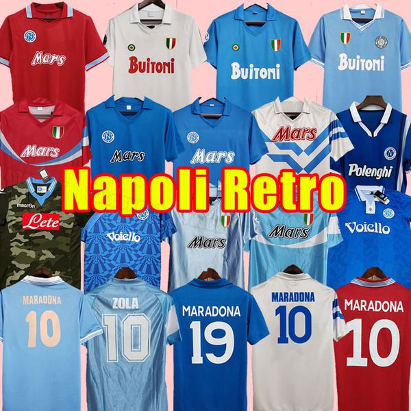 Retro Napoli Soccer Jerseys Maradona Naples Mertens Alemao Careca Maradona Hamsik Camisa de futebol vintage Calcótica 86 87 88 89 90 91 92 93 1986 1987 1988 1989 1991 1992 1992