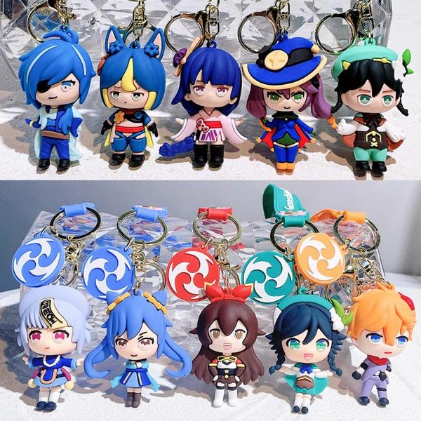 Keychains Anime Keychain Genshin Impact Zhongli Venti Xiao Keli Hung Schlüsselkette für Frauen Accessoires Süßes Bag Anhänger Ring Schmuck Schmuck