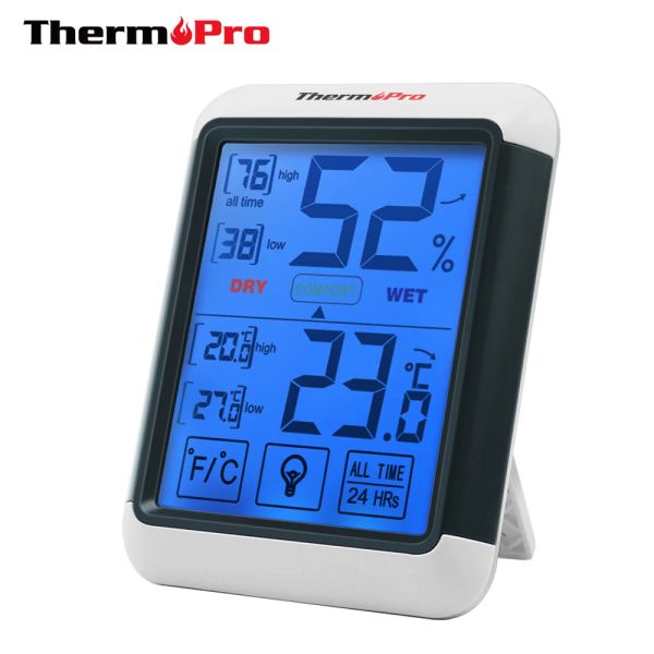 Calibri Thermopro TP55 Termometro interno igrometro digitale Termometro interno con sensore di temperatura di umidità touchscreen e retroilluminazione