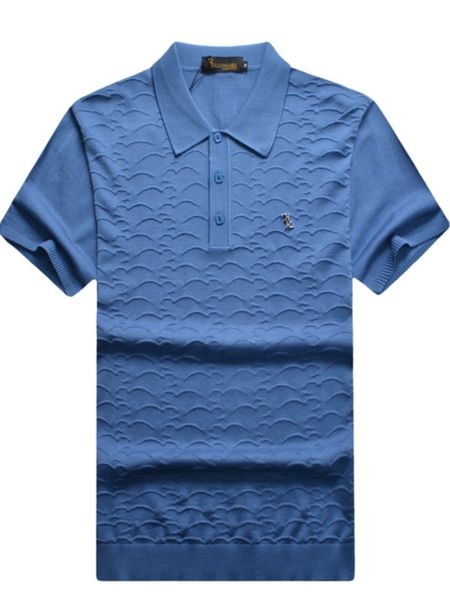 Mens Polos de verão bilionário de manga curta Camisa de seda italiana Couture