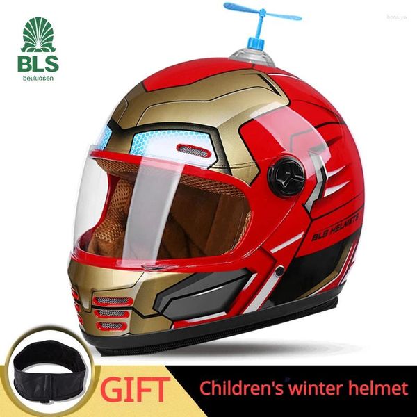 Caschi da moto per bambini Batteria per casco per auto elettriche Four Seasons Universal Winter Face Boy Girl