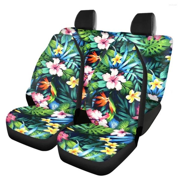 Autositzabdeckungen polynesischer Tattoo Plumeria Muster Fahrzeug sauberer Beschützer Einfacher Installation Auto vorne Rückseite Abdeckung Personalisiertes Design personalisiertes Design