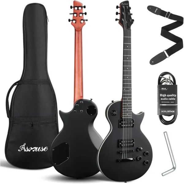 Chitarra da 39 pollici LP Electric Guitar Kit Electric Guitar con controlli di volume/tono, Pickup 3Wup (Black) Freight Free