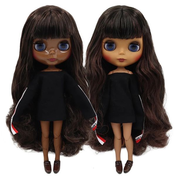 Icy DBS Blyth Doll 16 BJD Black Mix Hair Brown Joint Corpo de 30 cm Doll Custom DIY Anime Girls 240507