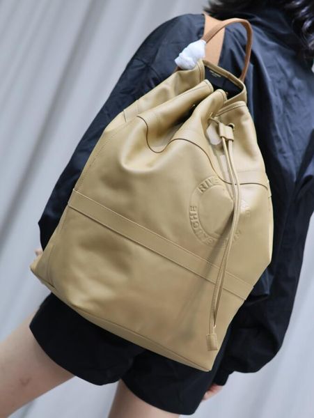 24SS Nuovo Rive Gauche One Spalla Backpack Unisex Backpack 12A Pacchi di dorso di top di alta qualità borse da viaggio per la pelle di mucca italiana borse da viaggio con borse