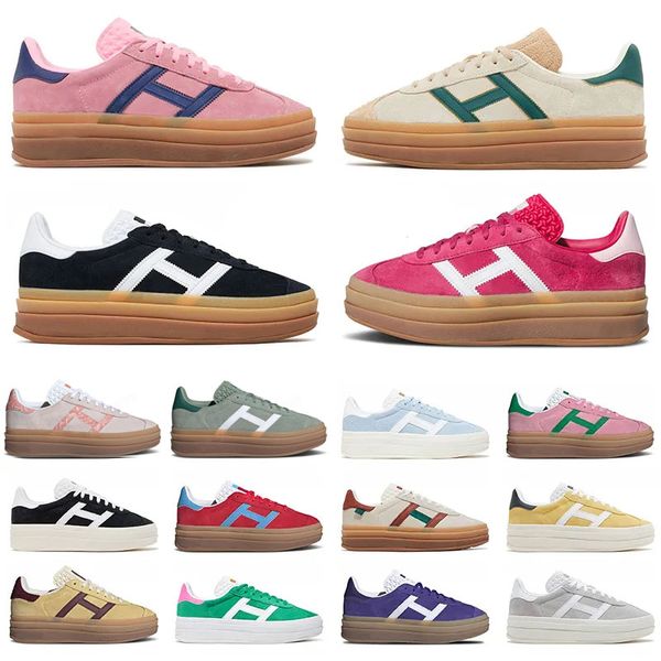 sapatos de gazzelle designer sapatos ousados sapatos de mulher grossa soled casual rosa goma de veludo feminino treinadores og vegan creme colegial colegiado de corrida de esportes de caminhada verde esportes