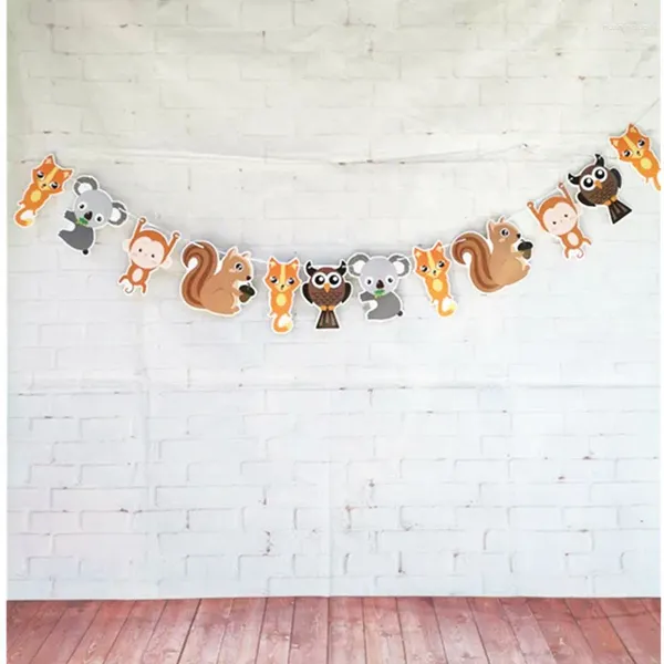 Decoração de festa criaturas florestais banner koala squirrel guaxinnela jungle animais guirlanda para chá de bebê aniversário de chá de bebê aniversário