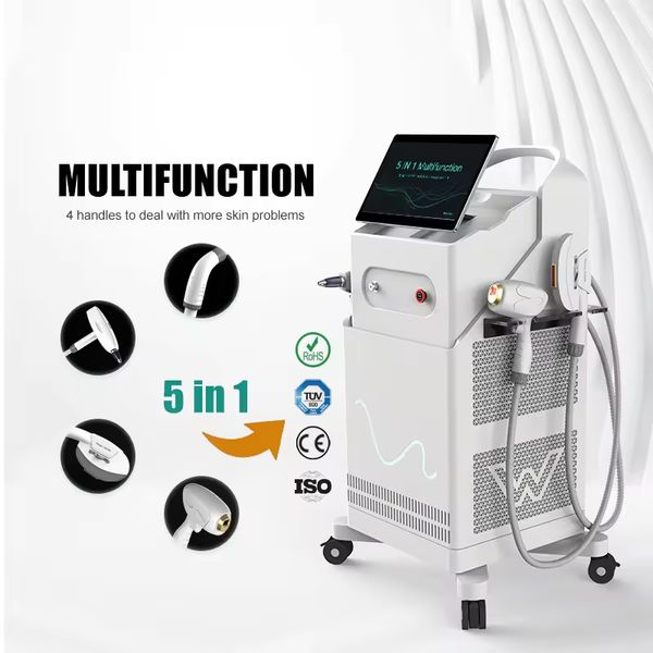 Multifuncional 5 IN1 Equipamento de beleza IPL Diodo Laser 4 Dispositivo E-LIGHT IPL IP