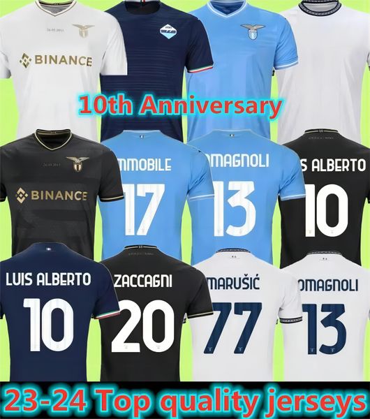 2024 Kit de futebol Lazio 23/24 imóvel luis berisha bastos Sergej Zaccagni Badelj Lucas J. Corea Kit Marusic Men e Children Kit 10º aniversário