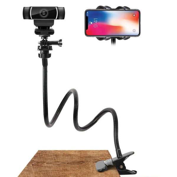 Stands New Webcam Stand da scrivania Flexible Monte Clip Clip Clip Porta della fotocamera per WebCam Accessori per il telefono Magnetic Holde