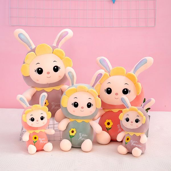 Подсолнечный кролик плюшевая игрушка милая и милая кролика кукла детская спальная кукольная подушка кукол кукольная подушка