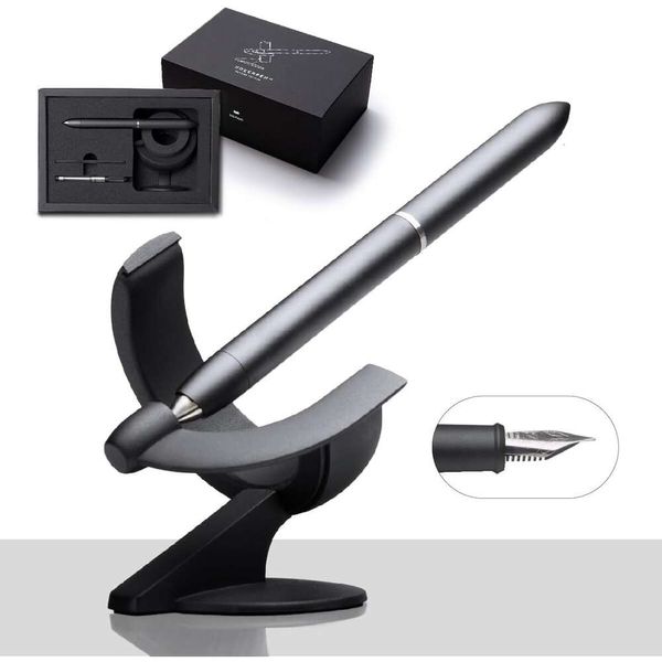 Hoverpen Future Edition Fountain Rollberball Penna All in Gift Box - Fine pennino, estetica futuristica, penna di lusso in metallo, penna esecutiva rotante gratuita - Regali maschili